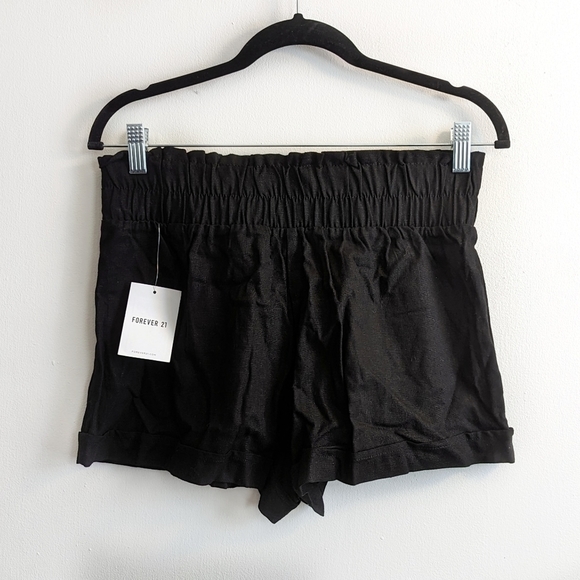 Forever 21 Smocked Linen-Blend Shorts - Picture 2 of 9